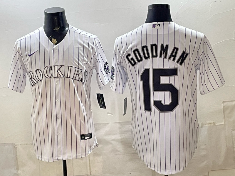 Men Colorado Rockies #15 Goodman white MLB 2026 jersey 0722030->colorado rockies->MLB Jersey